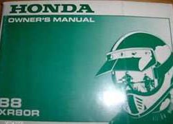 1988 Honda XR80R Motorcycle Owner's Manual