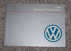 1988 Volkswagen Vanagon & Transporter Owner's Manual