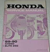 1989 Honda CH250 Elite 250 Scooter Service Manual