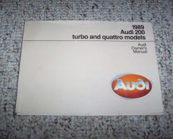 1989 Audi 200 Turbo Owner's Manual