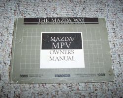 1989 Mazda MPV Owner's Manual