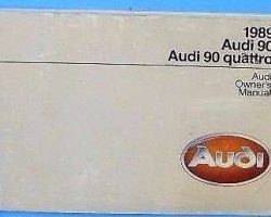 1989 Audi 90 Owner's Manual