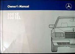 1989 Mercedes Benz 300SE & 300SEL Owner's Manual
