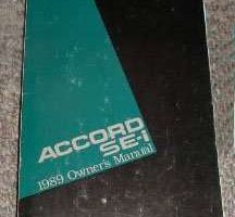 1989 Honda Accord Se-I Owner's Manual