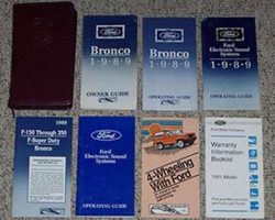 1989 Ford Bronco Owner's Manual Set