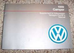 1989 Volkswagen Vanagon Camper Owner's Manual Supplement