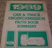 1989 Mercury Topaz Engine/Emission Facts Book Summary