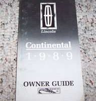 1989 Lincoln Continental Owner's Manual