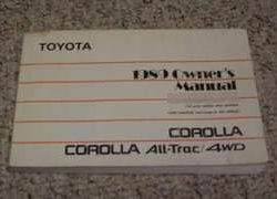 1989 Toyota Corolla & Corolla All-Trac/4WD Owner's Manual