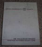 1989 Cadillac Deville, Fleetwood Service Manual