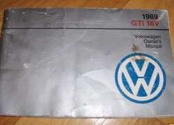 1989 Volkswagen GTI 16V Owner's Manual