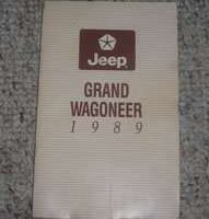 1989 Jeep Grand Wagoneer Owner's Operator Manual User Guide