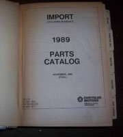 1989 Dodge Raider Import Mopar Parts Catalog Binder