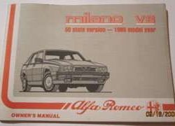 1989 Alfa Romeo Milano V6 Owner's Manual