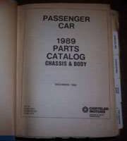 1989 Plymouth Gran Fury Mopar Parts Catalog Binder