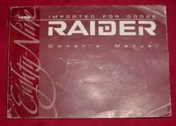 1989 Dodge Raider Owner's Operator Manual User Guide