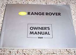 1989 Land Rover Range Rover Owner's Manual