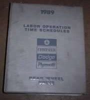 1989 Plymouth Gran Fury Labor Time Guide Binder