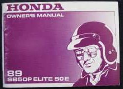 1989 Honda SB50P Elite 50E Scooter Owner's Manual