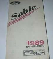 1989 Mercury Sable Owner's Manual