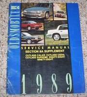 1989 Oldsmobile Cutlass Supreme Section 8A Service Manual Supplement