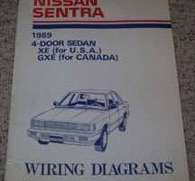 1989 Nissan Sentra 4-Door Sedan SE & GXE Large Format Wiring Diagram Manual