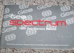 1989 Geo Spectrum Owner's Manual