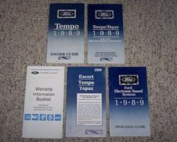 1989 Ford Tempo Owner's Manual Set