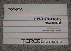 1989 Toyota Tercel Sedan/EZ Owner's Manual