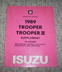 1989 Isuzu Trooper & Trooper II V6 Engine Service Manual Supplement
