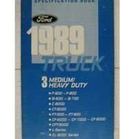 1989 Ford L-Series Trucks Specificiations Manual