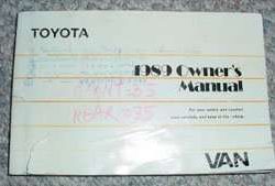 1989 Toyota Van Wagon Owner's Manual