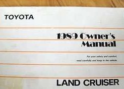 1989 Toyota Land Cruiser Owner's Manual