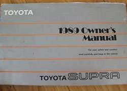 1989 Toyota Supra Owner's Manual