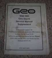 1991 Geo Storm Service Manual Supplement