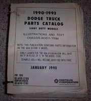 1992 Dodge Dakota Mopar Parts Catalog Binder