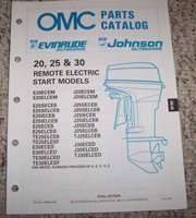 1990 Johnson Evinrude 20, 25 & 30 HP Models Parts Catalog