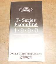 1990 Ford Econoline E-250 & E-350 7.3L Diesel Owner's Manual Supplement