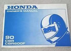 1990 Honda CBR600F Motorcycle Owner's Manual