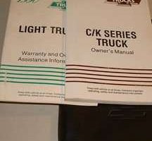 1990 Chevrolet Silverado C/K Pickup Truck Owner's Manual