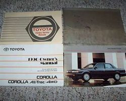 1990 Toyota Corolla & Corolla All-Trac/4WD Owner's Manual Set