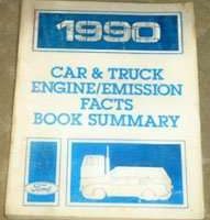 1990 Mercury Topaz Engine/Emission Facts Book Summary