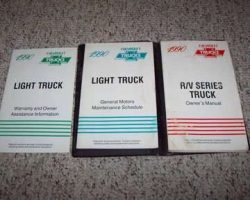 1990 Chevrolet R/V Series Truck Owner's Manual Set