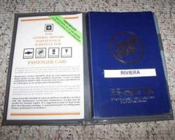 1990 Buick Riviera Owner's Manual Set
