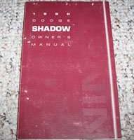 1990 Dodge Shadow Owner's Manual