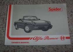 1990 Alfa Romeo Spider Owner's Manual