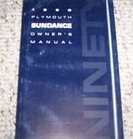 1990 Plymouth Sundance Owner's Manual