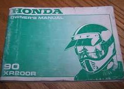 1990 Honda XR200R Motorcycle Owner's Manual