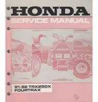 1991 Honda TRX250X Fourtrax 250X ATV Service Manual