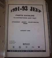 1991 Jeep Cherokee Mopar Parts Catalog Binder